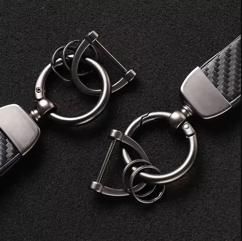 Carbon Fiber Style Metal Keychain