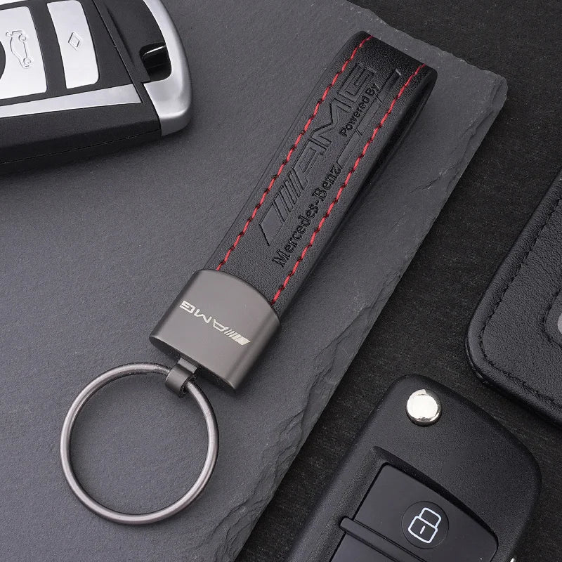 High Quality Metal Leather AMG Keychain