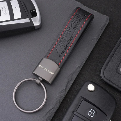 High Quality Metal Leather AMG Keychain