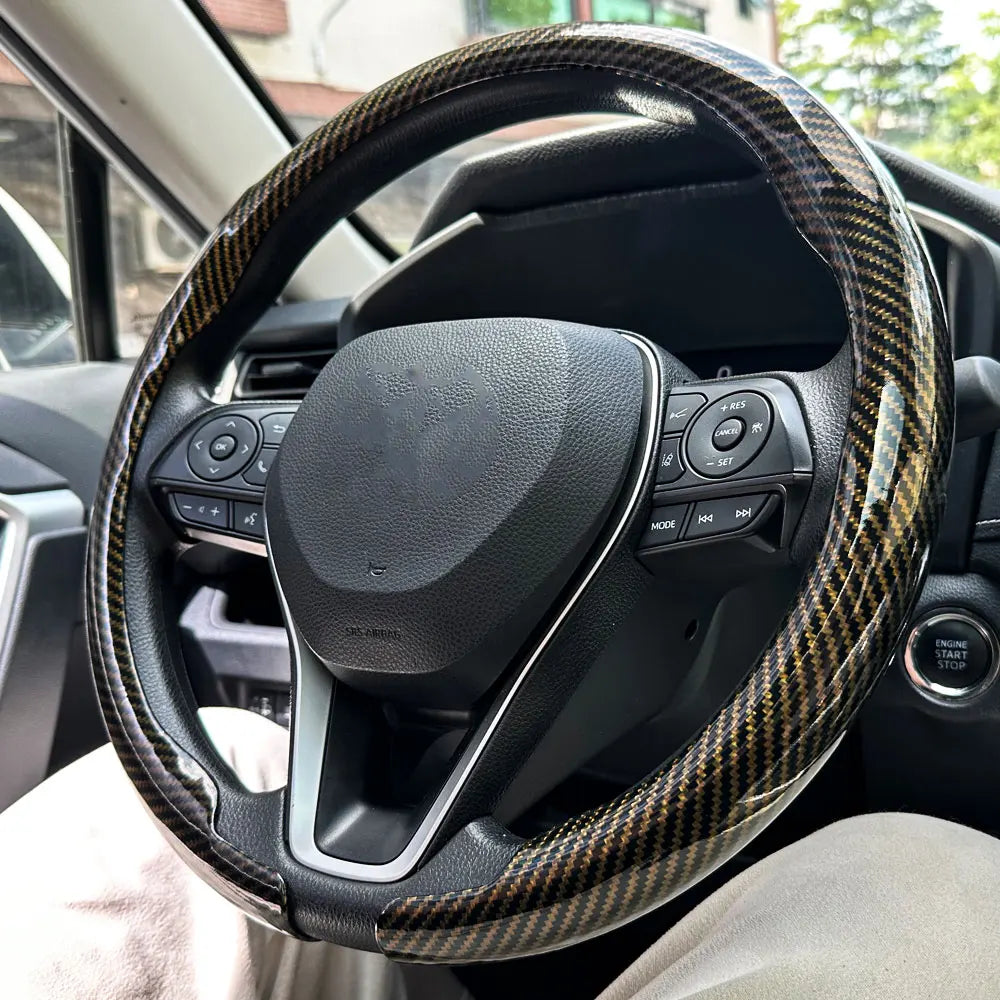 Carbon Fiber Laser Steering Wheel Cover – Anti-Slip