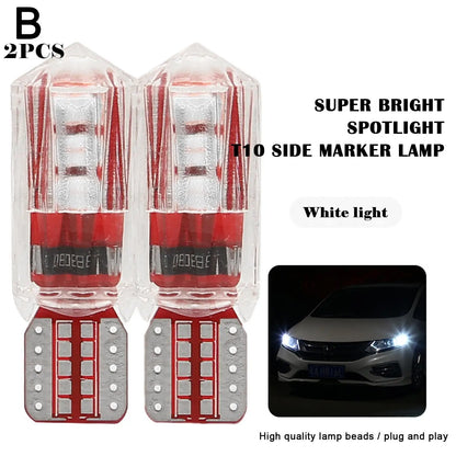 T10 LED Car Bulbs - 2-Piece Color Accent Set