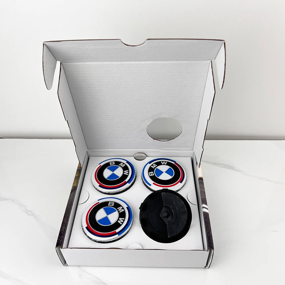 4Pcs Floating Wheel Hub Center Caps 56mm 68mm – 50th Anniversary Edition