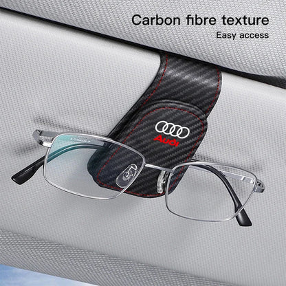 Car Sun Visor Glasses Clip – Leather Sunglasses & Card Holder