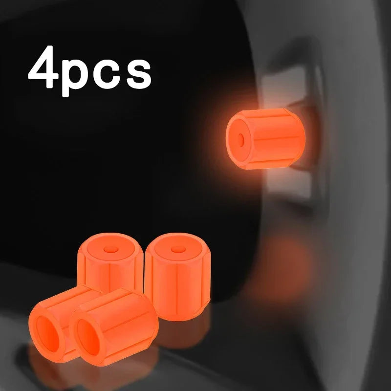 4Pcs Luminous Tire Valve Caps