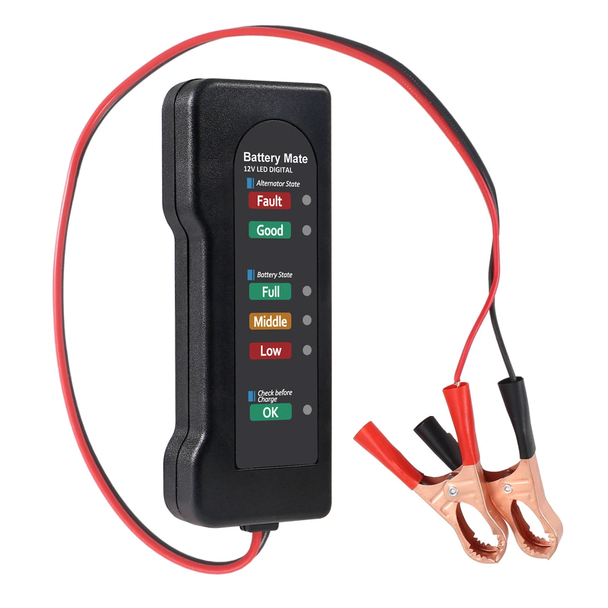 12V Car Battery Tester – LED Alternator & Charging System Checker