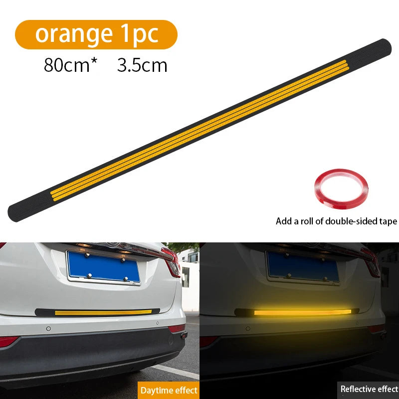 Car Rear Bumper Reflective Strip – Anti-Collision Rubber Trim (5 Colors)
