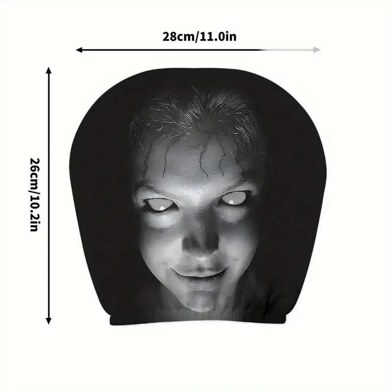 Car Headrest Cover Halloween Horror Print - Universal Elastic Dustproof Sleeve Set of 2