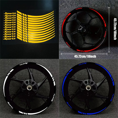 Motorcycle Wheel Rim Stripe Sticker – Reflective Decal Tape for 18-21 Inch Wheels