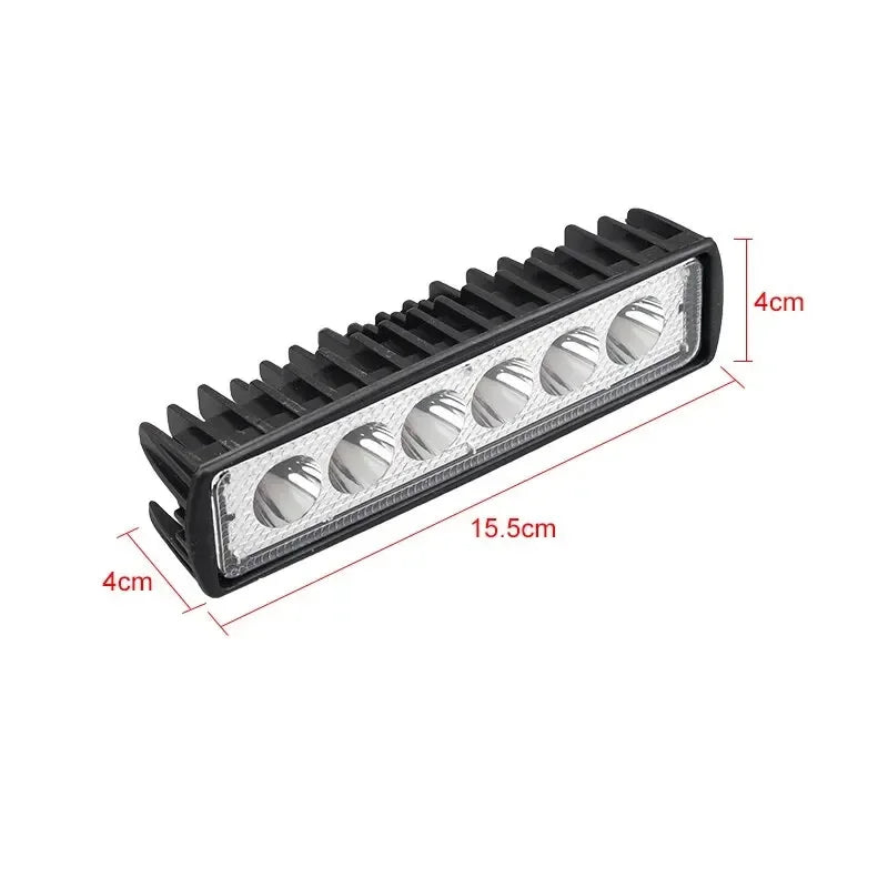 18W LED Work Light Bar - 6 LEDs, 12V-24V