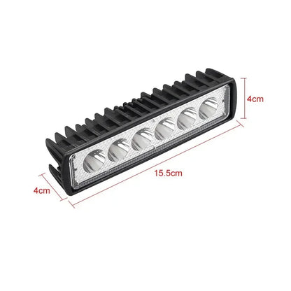 18W LED Work Light Bar - 6 LEDs, 12V-24V