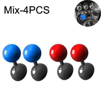 Car Push Start Button Cover - Red and Blue 2-Piece Set