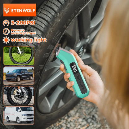 Digital Tire Pressure Gauge – 3–200 PSI ANSI B40.7 Grade 2A Industrial Precision