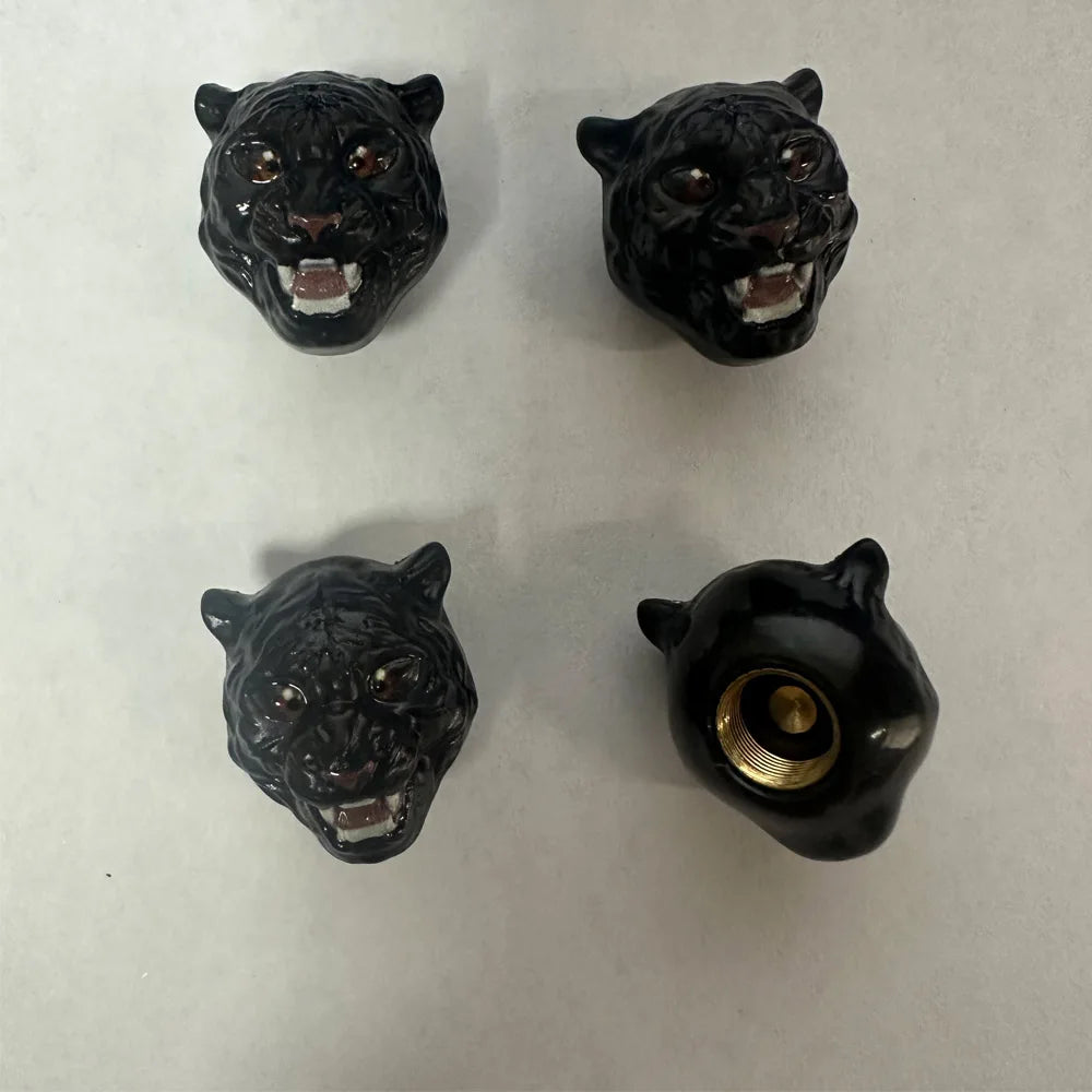 4Pcs Tiger Style Tire Valve Caps 3D