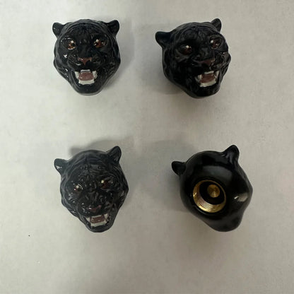4Pcs Tiger Style Tire Valve Caps 3D