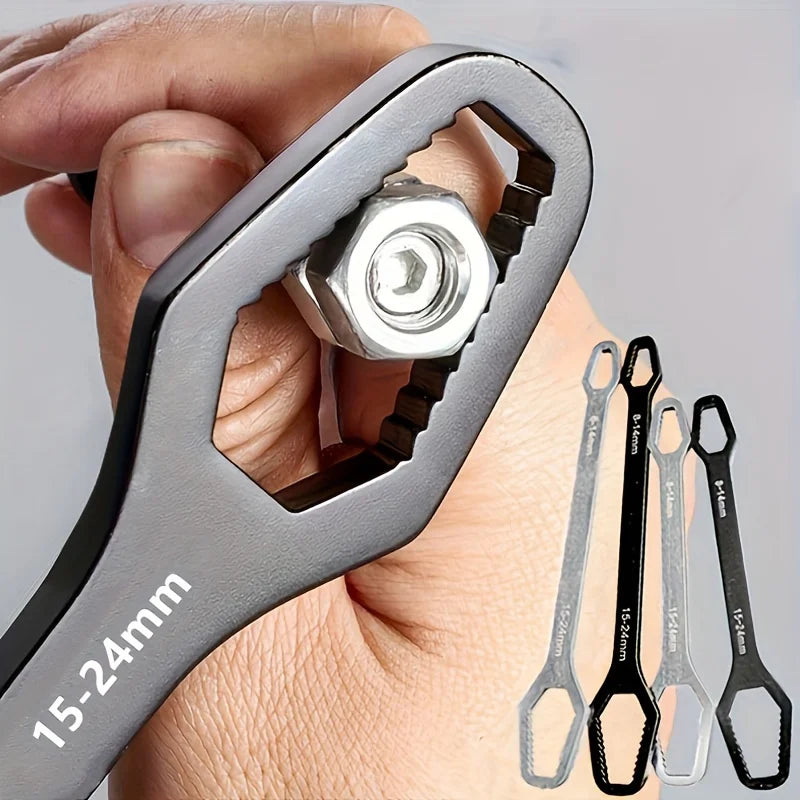 Universal Double-Ended Ratchet Wrench – Self-Tightening 3–17mm Adjustable Spanner
