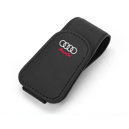 Car Sun Visor Glasses Clip – Leather Sunglasses & Card Holder