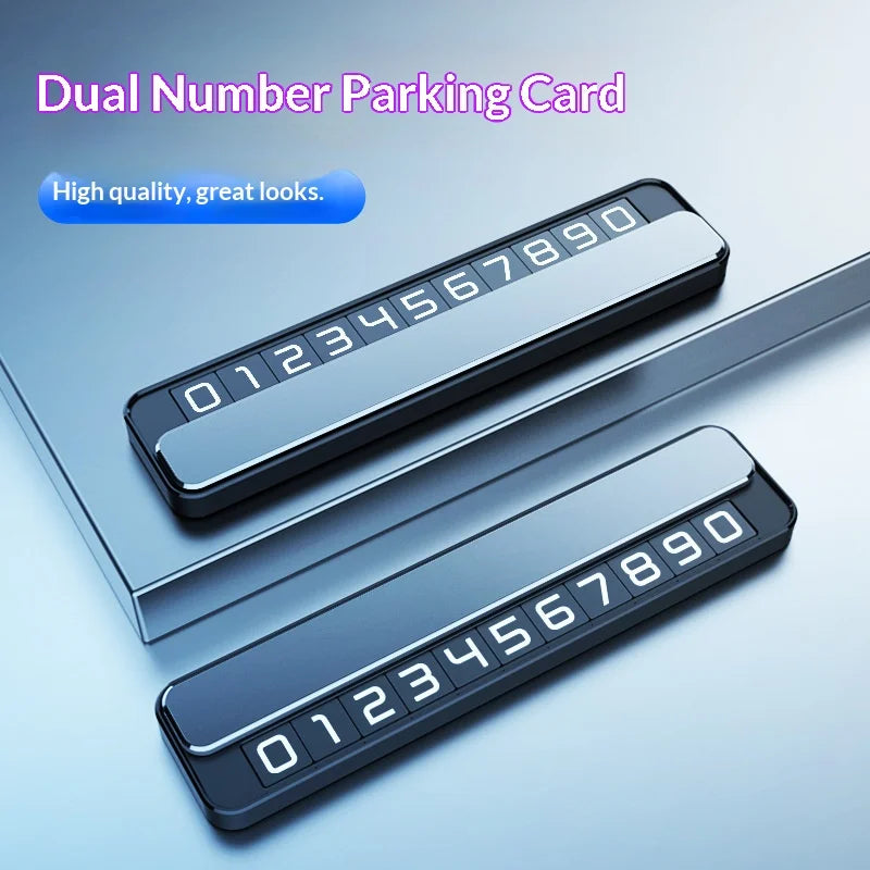 Dual Number Temporary Parking Card with Slide Cover