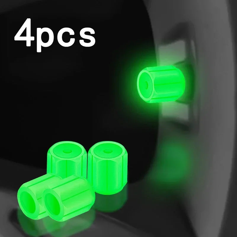 4Pcs Luminous Tire Valve Caps