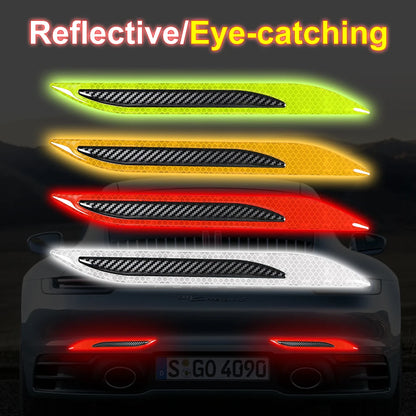 Carbon Fiber Bumper Protector Reflective Strips – Anti-Scratch Warning Stickers (2 pcs)