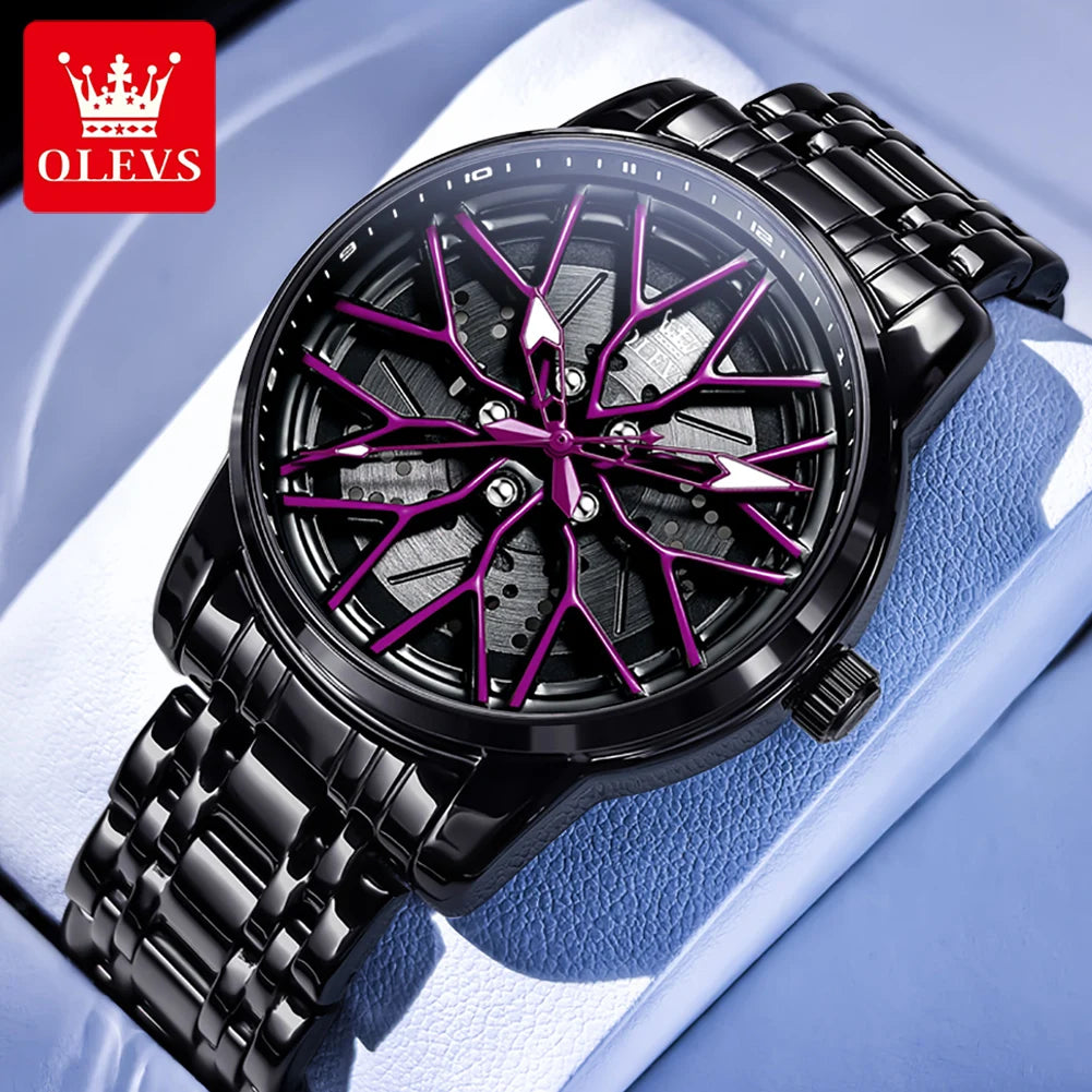 Luxury Skeleton Wheel Design Quartz Watch