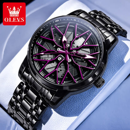 Luxury Skeleton Wheel Design Quartz Watch