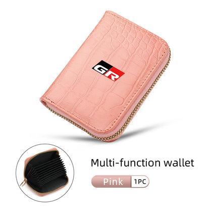 Crocodile Pattern Leather Card Holder & Coin Wallet