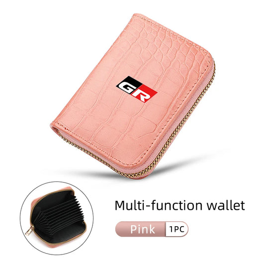 Crocodile Pattern Leather Card Holder & Coin Wallet