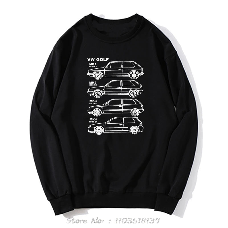 Classic Car Graphic Sweatshirt – Oversized Cotton Pullover
