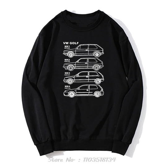 Classic Car Graphic Sweatshirt – Oversized Cotton Pullover