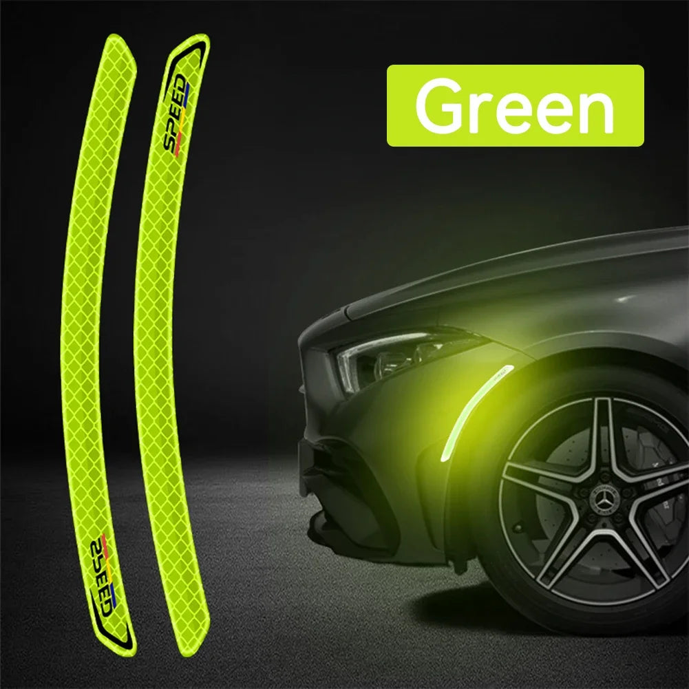 Car Wheel Arch Reflective Stickers – Safety Warning Strips (2 pcs)