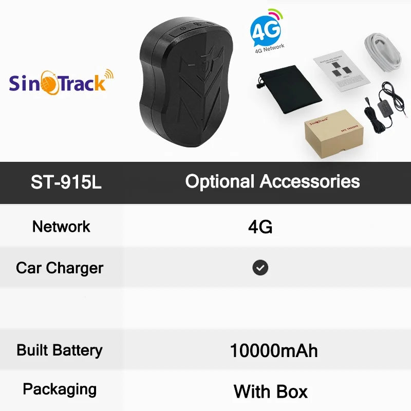 4G GPS Vehicle Tracker – 10,000mAh Magnetic Waterproof Real-Time Tracking