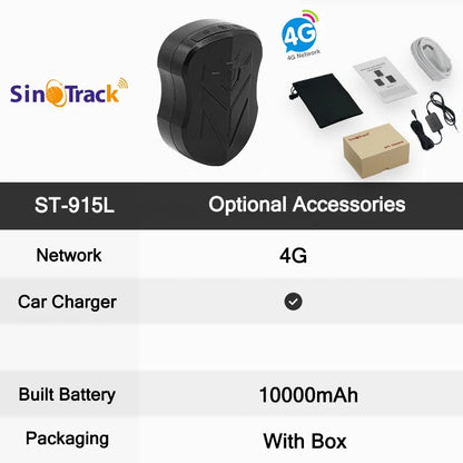 4G GPS Vehicle Tracker – 10,000mAh Magnetic Waterproof Real-Time Tracking
