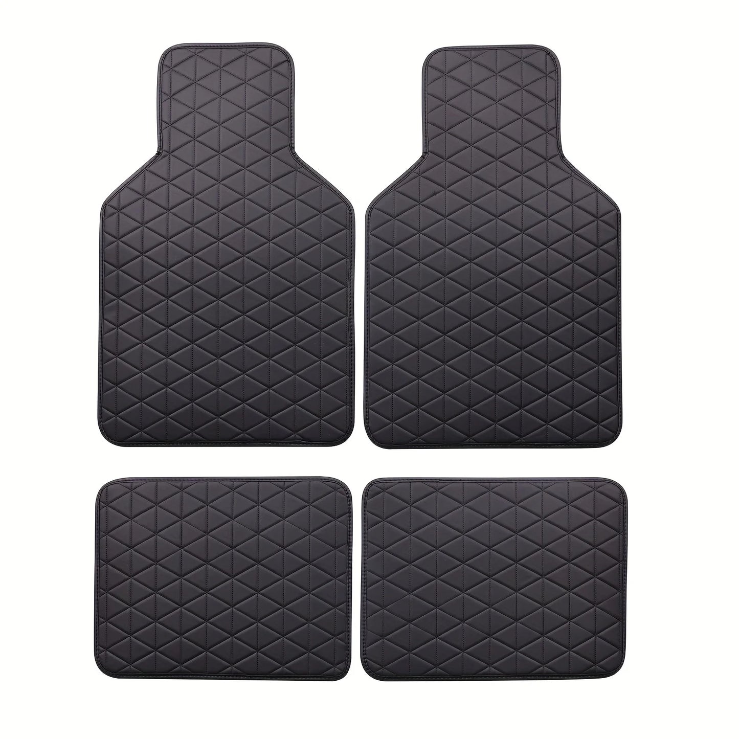 PU Leather Car Floor Mats – 4-Piece Waterproof Set