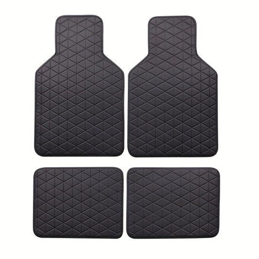 PU Leather Car Floor Mats – 4-Piece Waterproof Set
