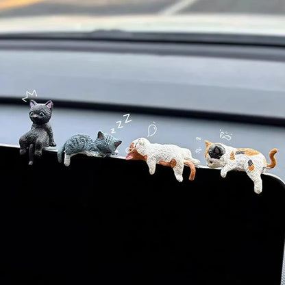 Set of 5 Cute Cat Dashboard Ornaments