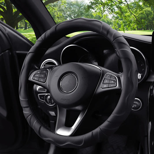Lamb Skin Texture Sports Steering Wheel Cover