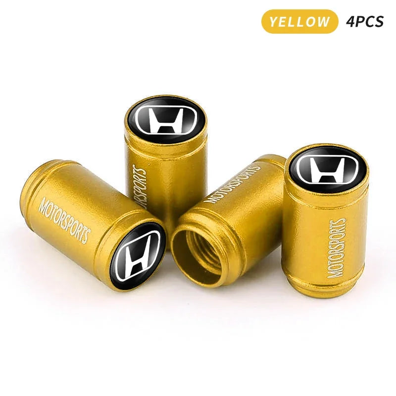 3D Aluminum Alloy Tire Valve Dust Caps – Car Wheel Accessories (4 pcs)