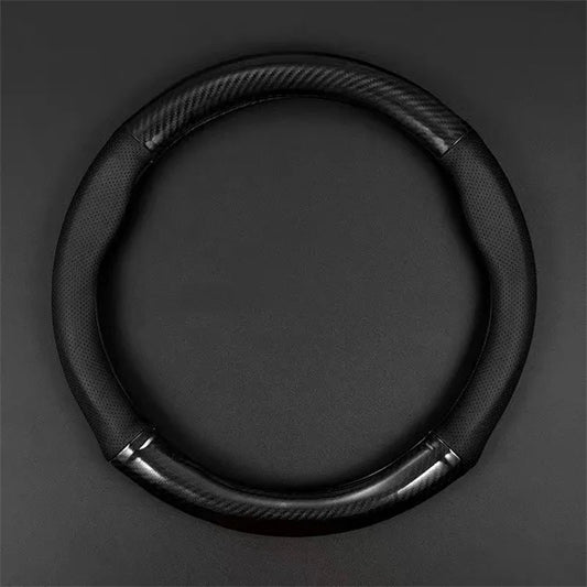 Carbon Fiber Steering Wheel Cover – Leather Anti-Slip