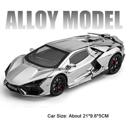 1:24 Scale Diecast Supercar Model with Sound & Light Pull Back