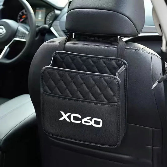 Leather Car Seat Middle Storage Bag – Quilted Handbag Organizer