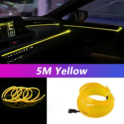5m Neon EL Wire Car Interior Light – USB Ambient Atmosphere Strip (DIY)