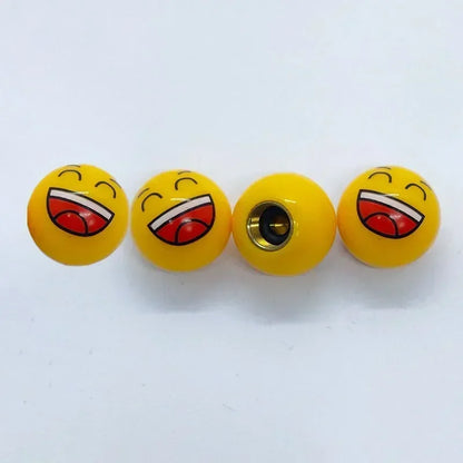 4Pcs/Set Smiley Ball Tire Valve Caps