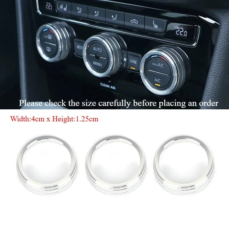 AC Control Ring Trim Cover – Aluminium Alloy Interior Trim Set of 3