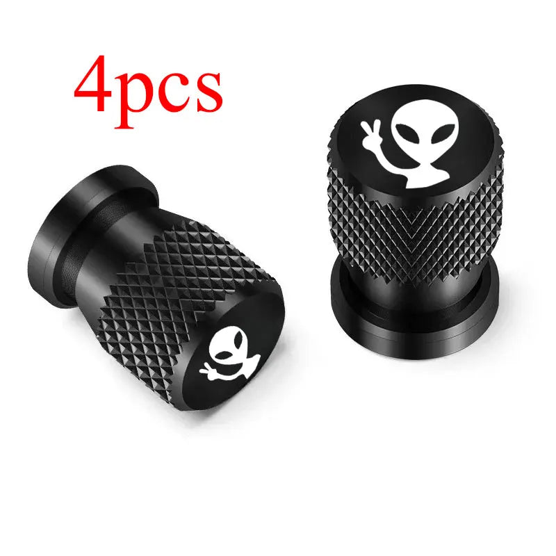4Pcs Alien Car Wheel Tire Valve Cap