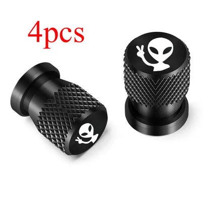 4Pcs Alien Car Wheel Tire Valve Cap
