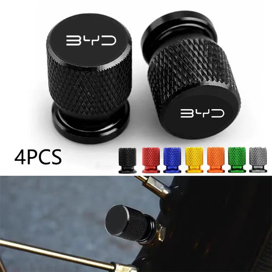 Chrome Aluminum Tire Valve Stem Caps – Set of 4 | 6 Colors
