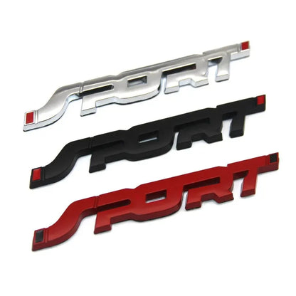 3D Chrome Metal Sport Letter Emblem Badge Sticker – Car Trunk Decal