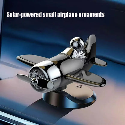 Solar Rotating Airplane Car Dashboard Ornament – 360° Auto Spin Decor