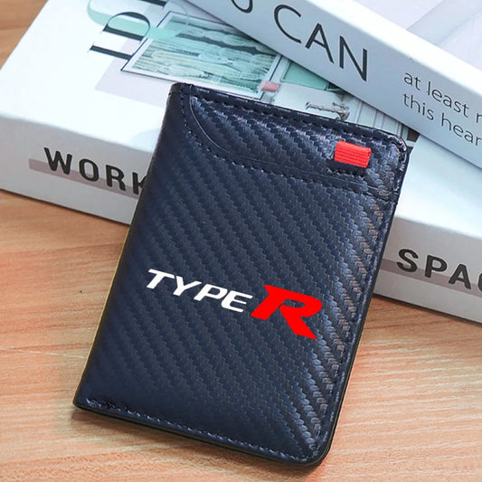 Ultra-Slim Carbon Fiber Card Holder | PU Leather Mini Wallet