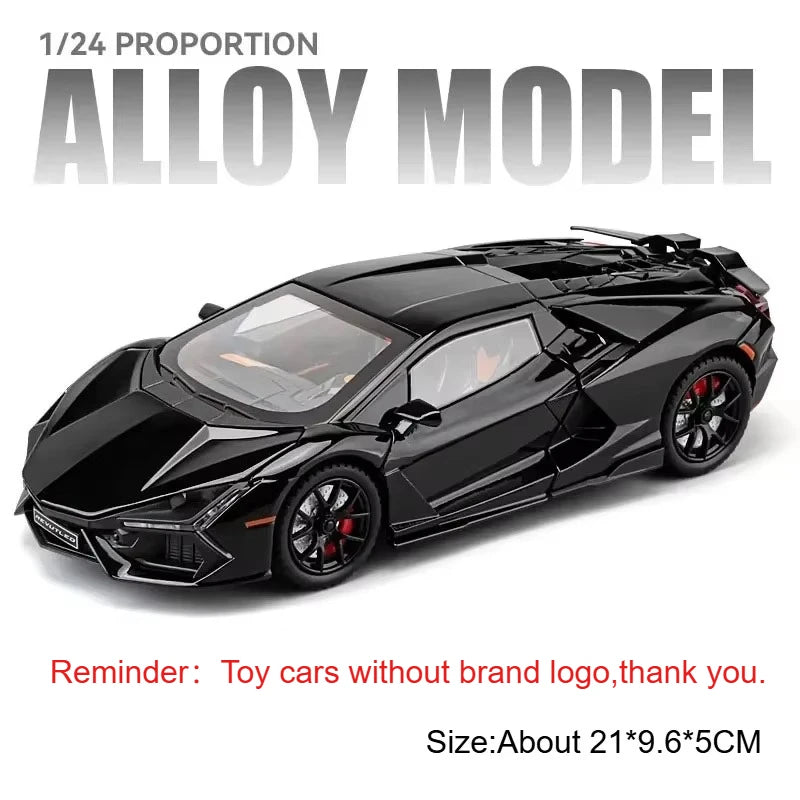 1:24 Scale Diecast Supercar Model with Sound & Light Pull Back